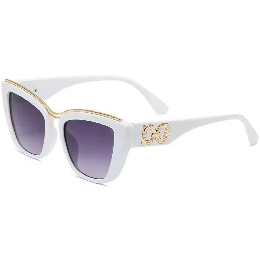 Dolce & Gabbana Gold Accented White Sunglasses